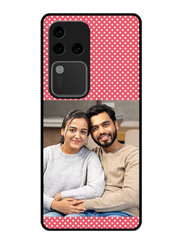 Custom Vivo V30 Pro 5G Custom Glass Phone Case - White Dotted Design