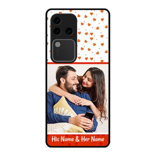 Vivo V30 Pro 5G Custom Glass Phone Case - Orange Love Symbol Design