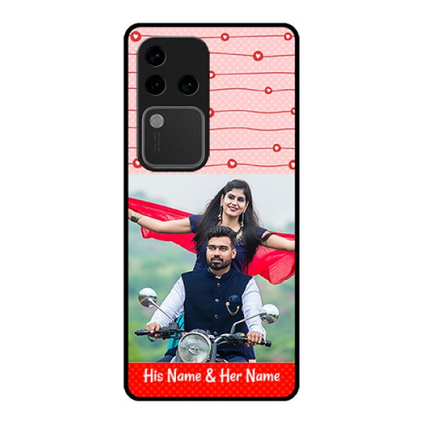 Vivo V30 Pro 5G Custom Glass Phone Case - Red Pattern Case Design