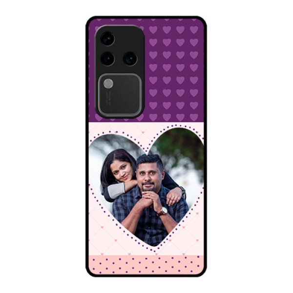 Vivo V30 Pro 5G Custom Glass Phone Case - Violet Love Dots Design Vivo V30 Pro 5G Custom Glass Phone Case - Violet Love Dots Design