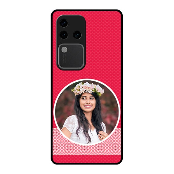 Vivo V30 Pro 5G Custom Glass Phone Case - Pink Color Pattern Design