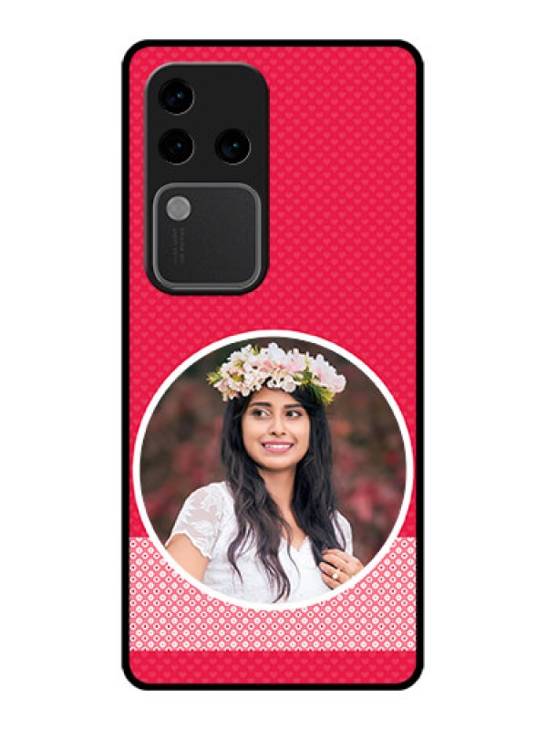 Custom Vivo V30 Pro 5G Custom Glass Phone Case - Pink Color Pattern Design