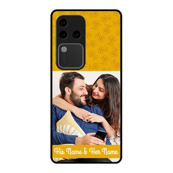 Vivo V30 Pro 5G Custom Glass Phone Case - Yellow Floral Design