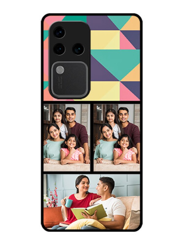 Custom Vivo V30 Pro 5G Custom Glass Phone Case - Bulk Pic Upload Design