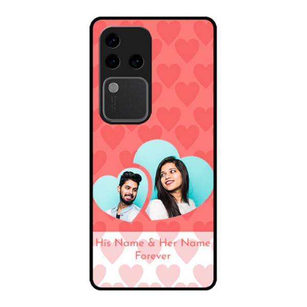Vivo V30 Pro 5G Custom Glass Phone Case - Couple Pic Upload Design