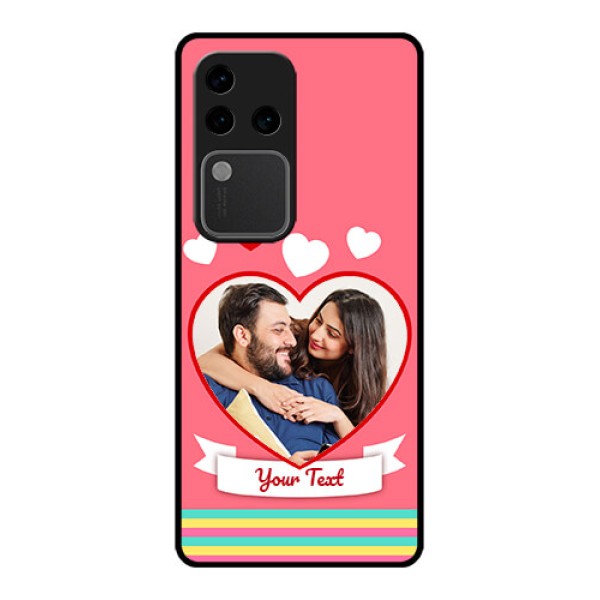 Vivo V30 Pro 5G Custom Glass Phone Case - Love Shapes Doodle Design