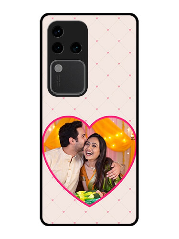 Custom Vivo V30 Pro 5G Custom Glass Phone Case - Heart Shape Design