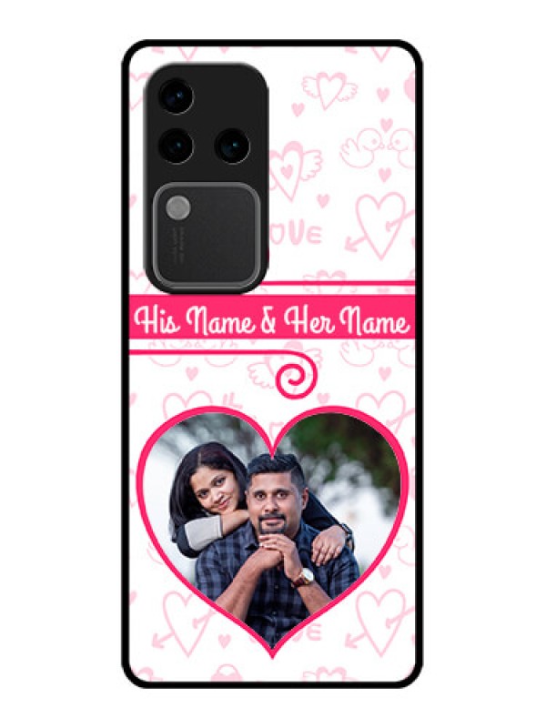 Custom Vivo V30 Pro 5G Custom Glass Phone Case - Heart Shape Love Design