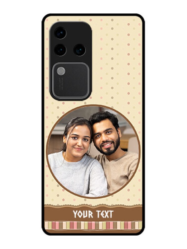 Custom Vivo V30 Pro 5G Custom Glass Phone Case - Brown Dotted Mobile Case Design