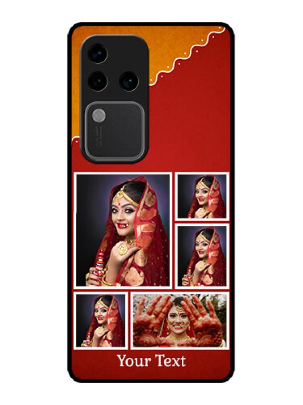 Custom Vivo V30 Pro 5G Custom Glass Phone Case - Wedding Pic Upload Design