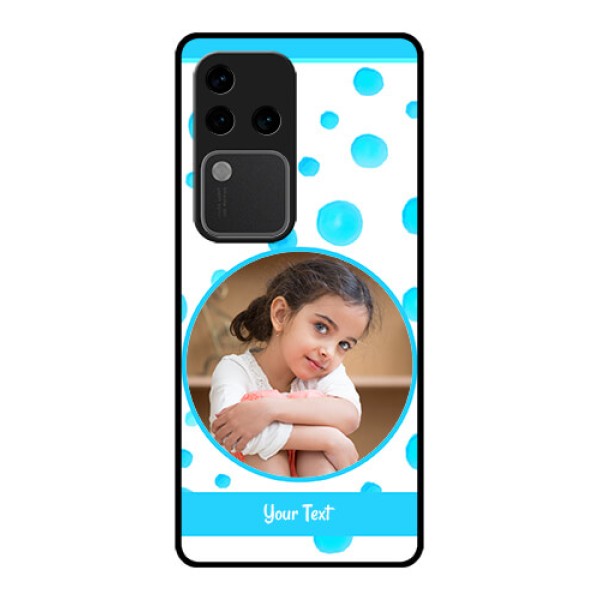 Vivo V30 Pro 5G Custom Glass Phone Case - Blue Bubbles Pattern Design