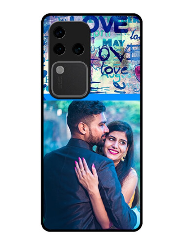 Custom Vivo V30 Pro 5G Custom Glass Phone Case - Colorful Love Design