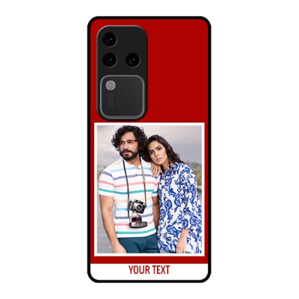 Vivo V30 Pro 5G Custom Glass Phone Case - Red Color Design