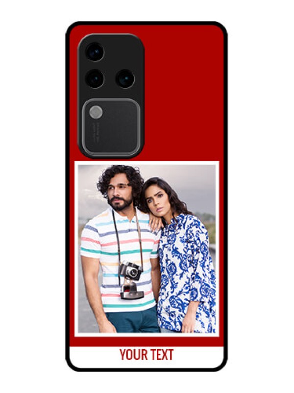 Custom Vivo V30 Pro 5G Custom Glass Phone Case - Red Color Design