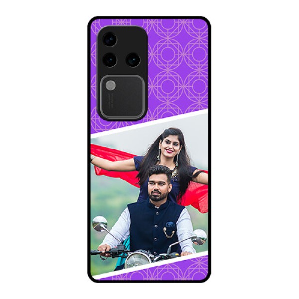 Vivo V30 Pro 5G Custom Glass Phone Case - Violet Color Pattern Design