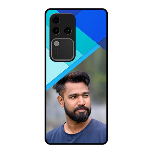 Vivo V30 Pro 5G Custom Glass Phone Case - Blue Pattern Design