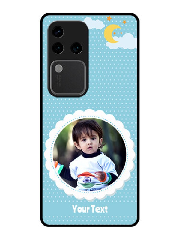 Custom Vivo V30 Pro 5G Custom Glass Phone Case - Violet Pattern Design