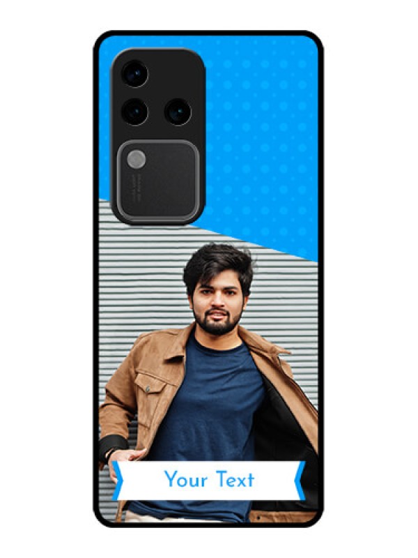 Custom Vivo V30 Pro 5G Custom Glass Phone Case - Simple Blue Color Design