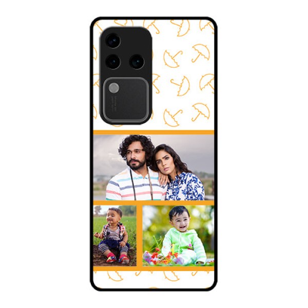 Vivo V30 Pro 5G Custom Glass Phone Case - Yellow Pattern Design Vivo V30 Pro 5G Custom Glass Phone Case - Yellow Pattern Design