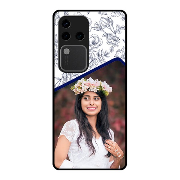 Vivo V30 Pro 5G Custom Glass Phone Case - Classy Floral Design