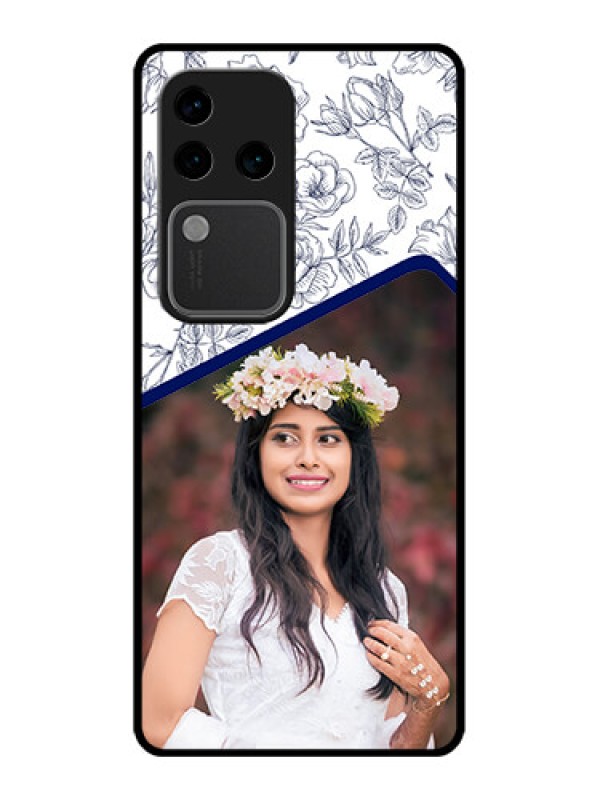 Custom Vivo V30 Pro 5G Custom Glass Phone Case - Classy Floral Design