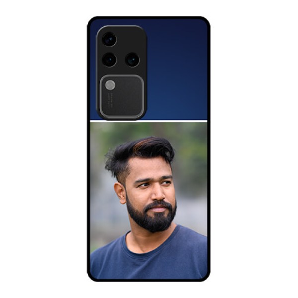 Vivo V30 Pro 5G Custom Glass Phone Case - Simple Royal Blue Design