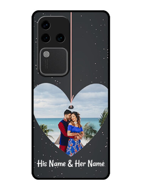 Custom Vivo V30 Pro 5G Custom Glass Phone Case - Hanging Heart Design