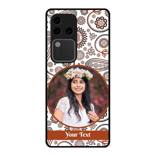 Vivo V30 Pro 5G Custom Glass Phone Case - Abstract Flower Design
