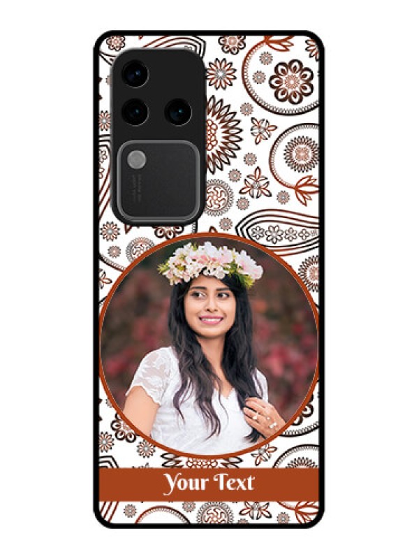 Custom Vivo V30 Pro 5G Custom Glass Phone Case - Abstract Flower Design