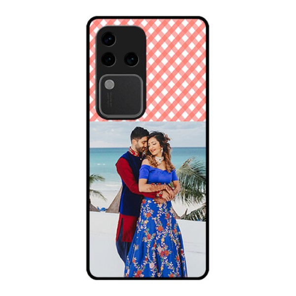 Vivo V30 Pro 5G Custom Glass Phone Case - Pink Pattern Design