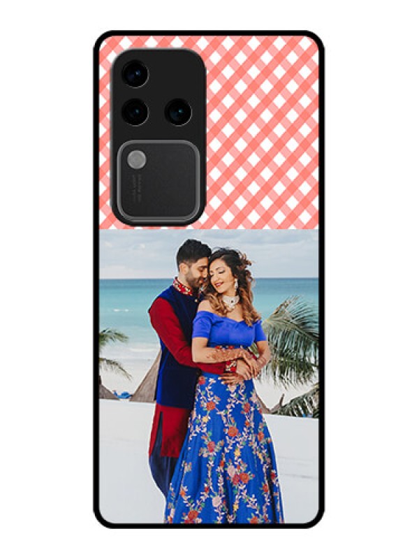Custom Vivo V30 Pro 5G Custom Glass Phone Case - Pink Pattern Design