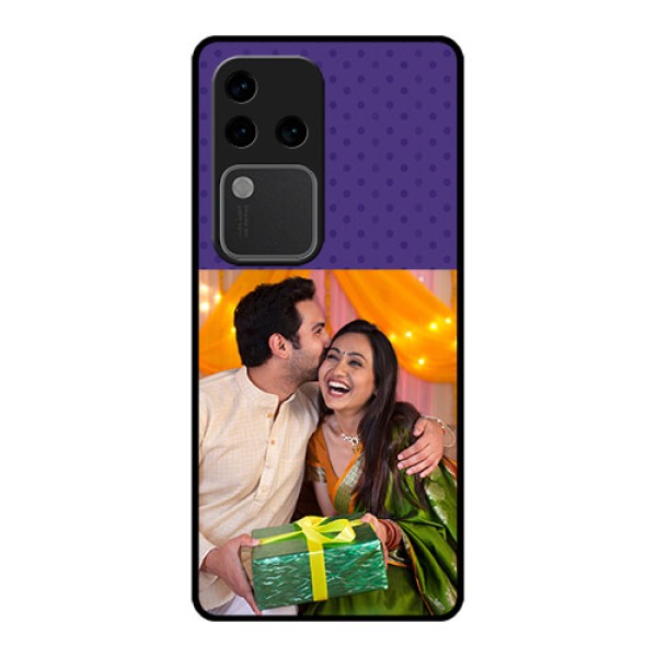 Vivo V30 Pro 5G Custom Glass Phone Case - Violet Colored Pattern Design Vivo V30 Pro 5G Custom Glass Phone Case - Violet Colored Pattern Design