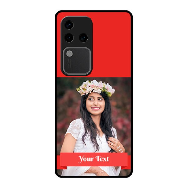 Vivo V30 Pro 5G Custom Glass Phone Case - Simple Red Color Design Vivo V30 Pro 5G Custom Glass Phone Case - Simple Red Color Design