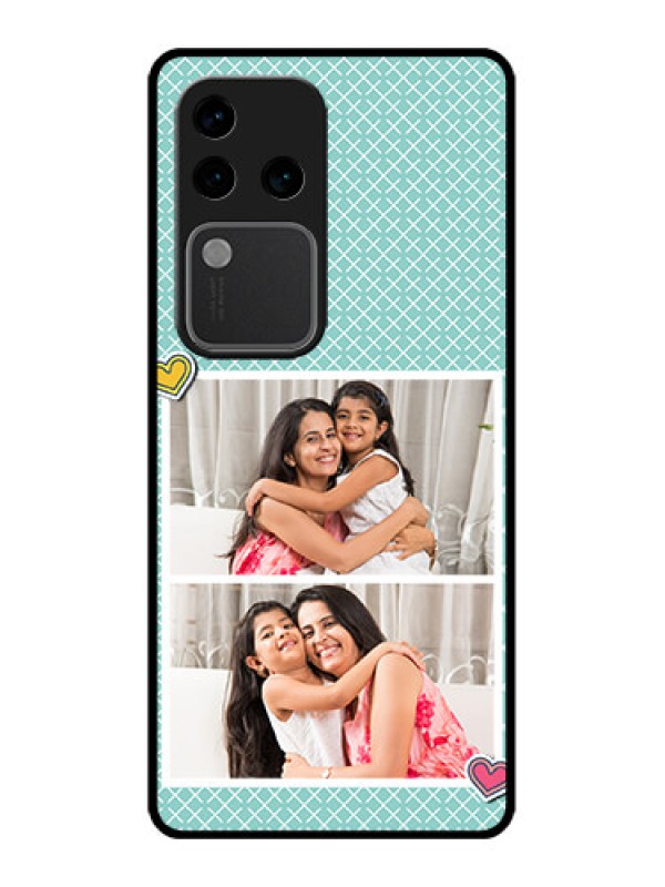 Custom Vivo V30 Pro 5G Custom Glass Phone Case - 2 Image Holder With Pattern Design
