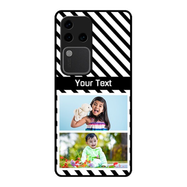 Vivo V30 Pro 5G Custom Glass Phone Case - Black And White Stripes Design Vivo V30 Pro 5G Custom Glass Phone Case - Black And White Stripes Design