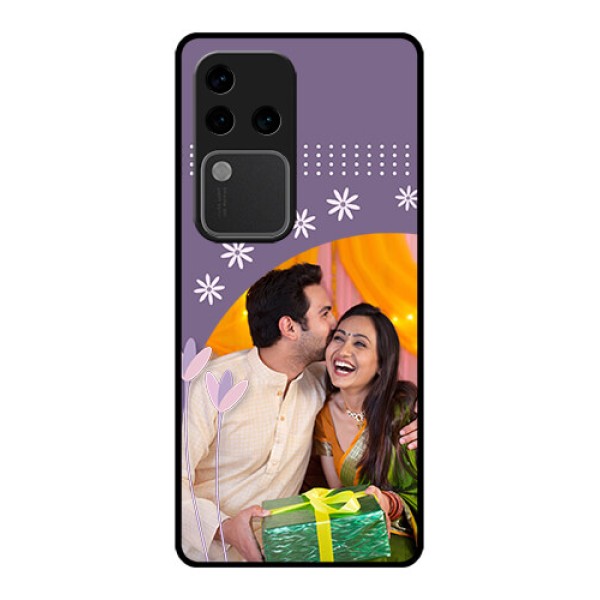 Vivo V30 Pro 5G Custom Glass Phone Case - Lavender Flowers Design