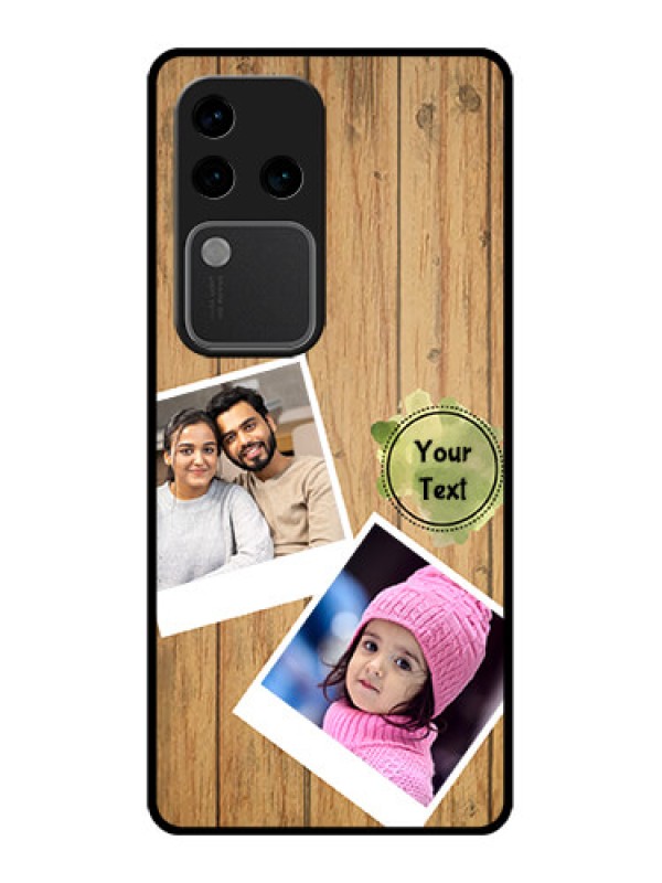 Custom Vivo V30 Pro 5G Custom Glass Phone Case - Wooden Texture Design