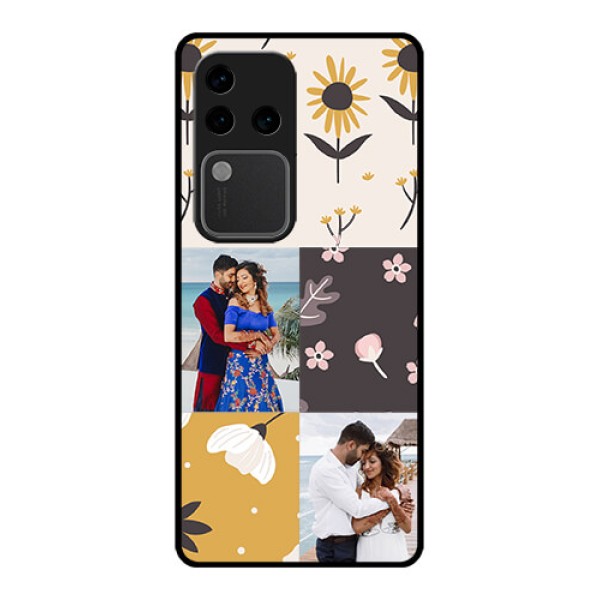 Vivo V30 Pro 5G Custom Glass Phone Case - 3 Images With Floral Design Vivo V30 Pro 5G Custom Glass Phone Case - 3 Images With Floral Design