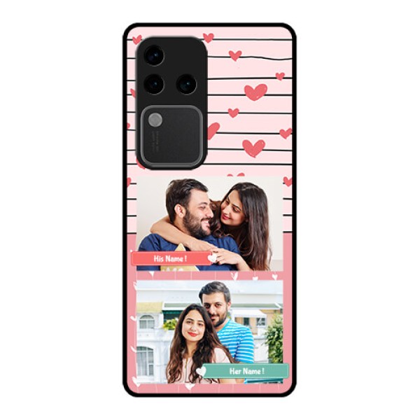 Vivo V30 Pro 5G Custom Glass Phone Case - Photo With Heart Design