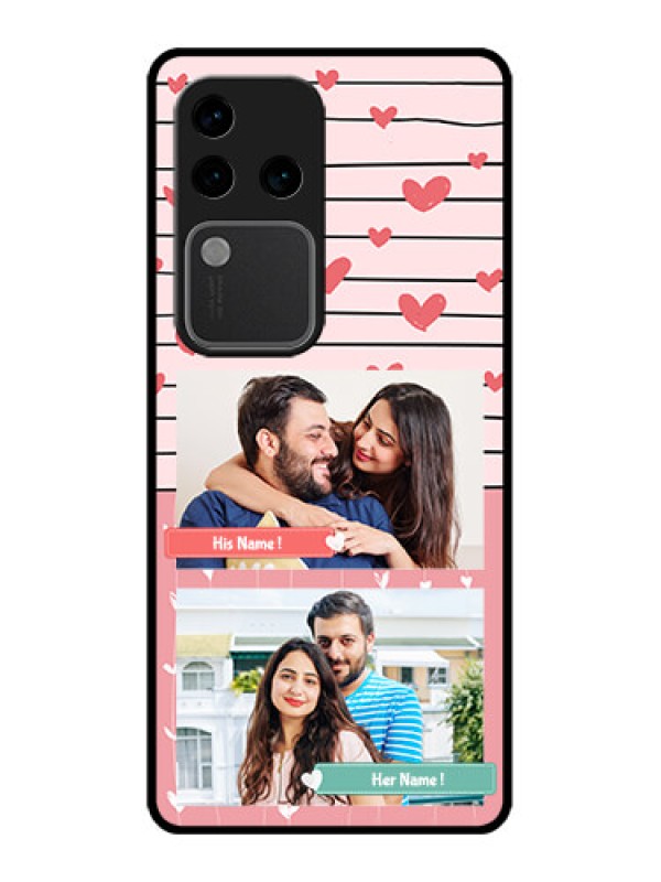Custom Vivo V30 Pro 5G Custom Glass Phone Case - Photo With Heart Design