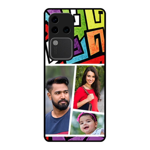 Vivo V30 Pro 5G Custom Glass Phone Case - Graffiti Pattern Design