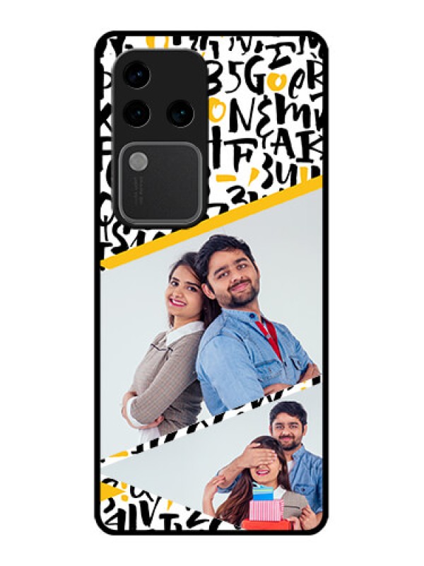 Custom Vivo V30 Pro 5G Custom Glass Phone Case - Letters Pattern Design