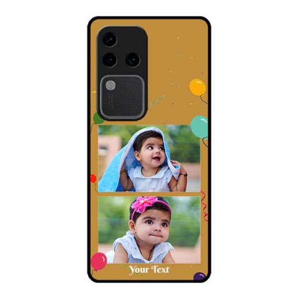 Vivo V30 Pro 5G Custom Glass Phone Case - Image Holder With Birthday Celebrations Design Vivo V30 Pro 5G Custom Glass Phone Case - Image Holder With Birthday Celebrations Design