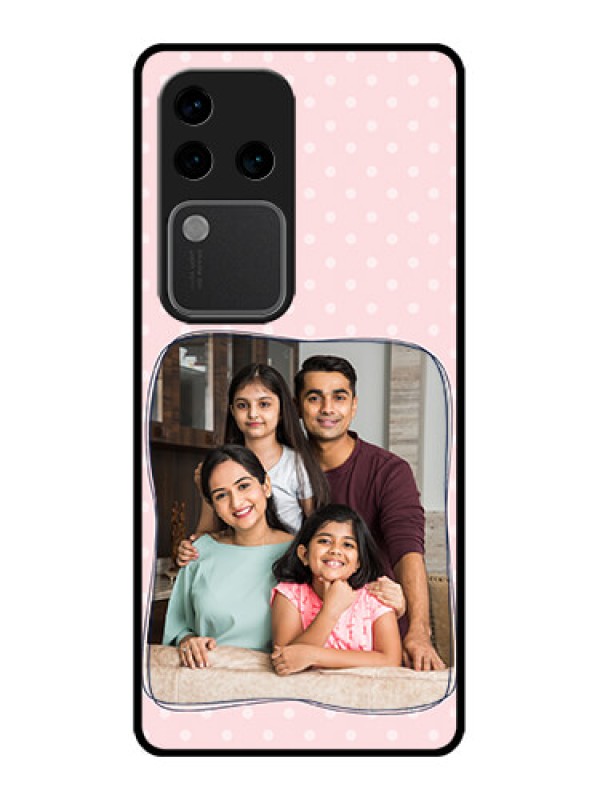 Custom Vivo V30 Pro 5G Custom Glass Phone Case - Family With Dots Design