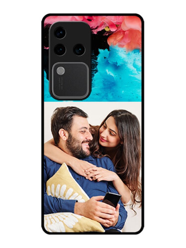 Custom Vivo V30 Pro 5G Custom Glass Phone Case - Quote With Acrylic Painting Design