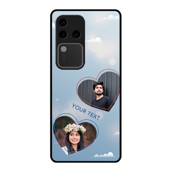Vivo V30 Pro 5G Custom Glass Phone Case - Blue Color Couple Design