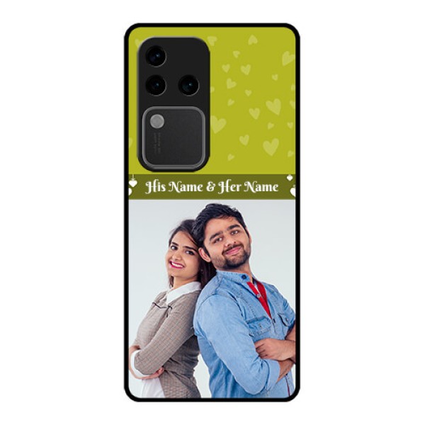 Vivo V30 Pro 5G Custom Glass Phone Case - You & Me Heart Design