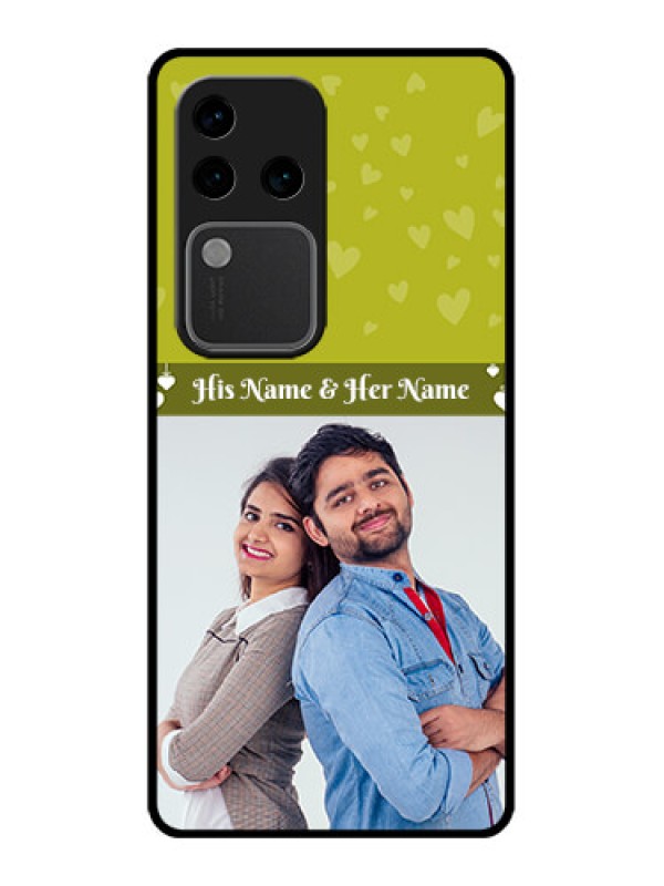 Custom Vivo V30 Pro 5G Custom Glass Phone Case - You & Me Heart Design