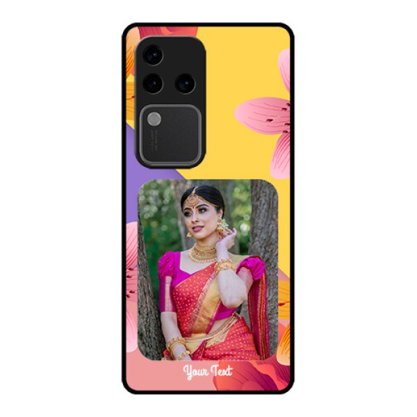 Vivo V30 Pro 5G Custom Glass Phone Case - 3 Image With Vintage Floral Design