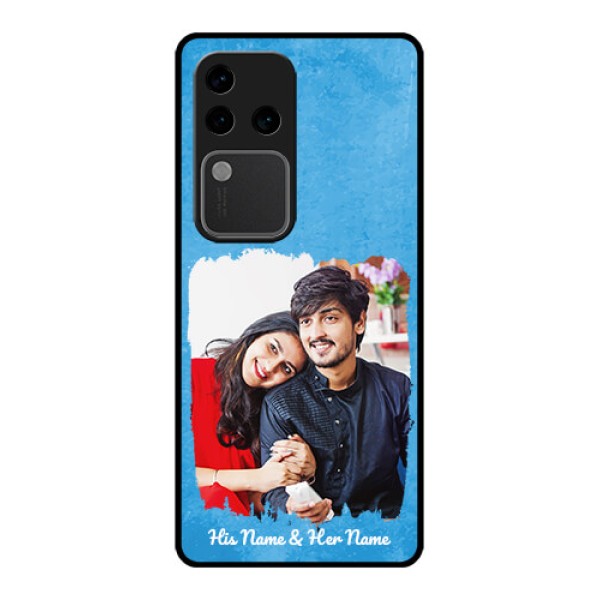Vivo V30 Pro 5G Custom Glass Phone Case - Blue Color Vintage Design